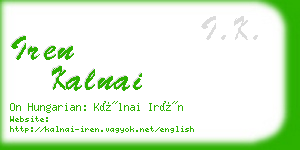 iren kalnai business card